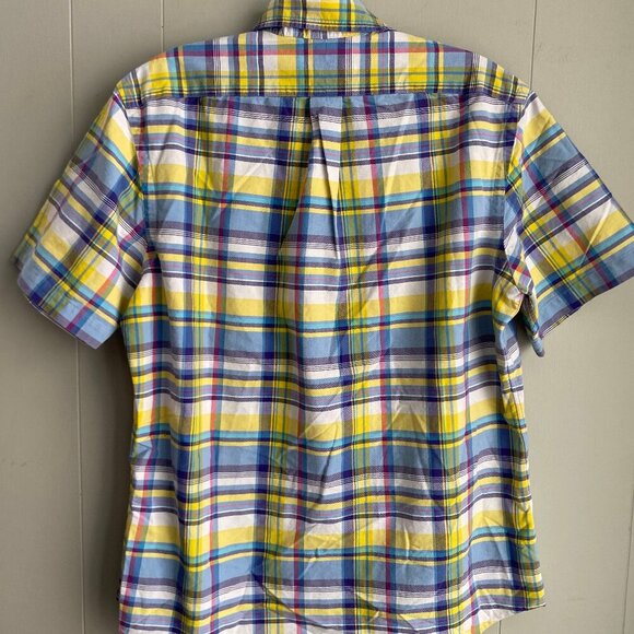 Ralph Lauren Colorful Bright Plaid Flesh Pony Short Sleeve Button Down Mens M - Picture 4 of 5